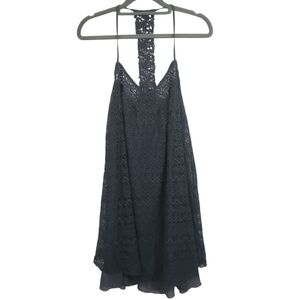 NWT Abercrombie & Fitch Swing Dress Lace Racerback Grey Medium Retro Y2K